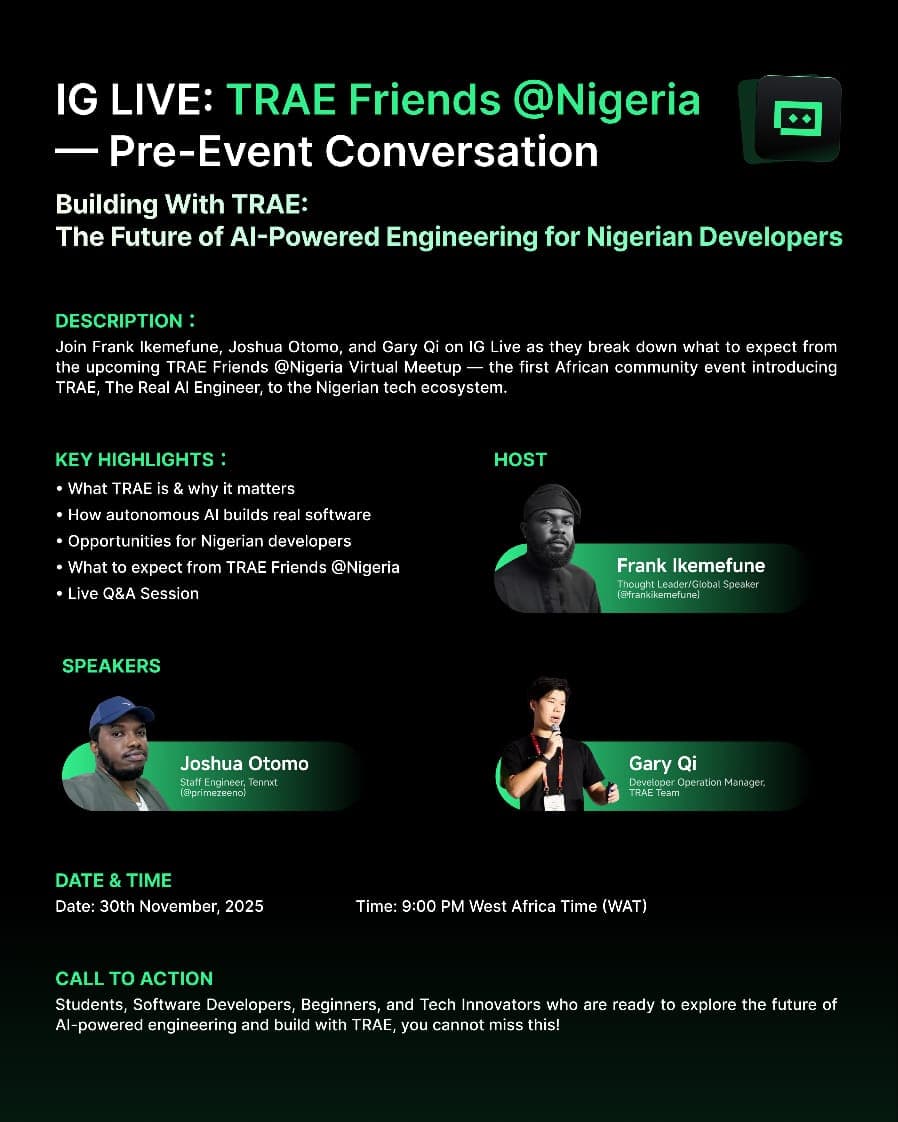 IG LIVE: TRAE Friends @Nigeria — Pre-Event Conversation